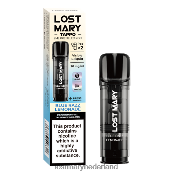 LOST MARY vape - verloren mary tappo voorgevulde peulen - 20 mg - 2 stuks blauwe razz-limonade 2684Z181